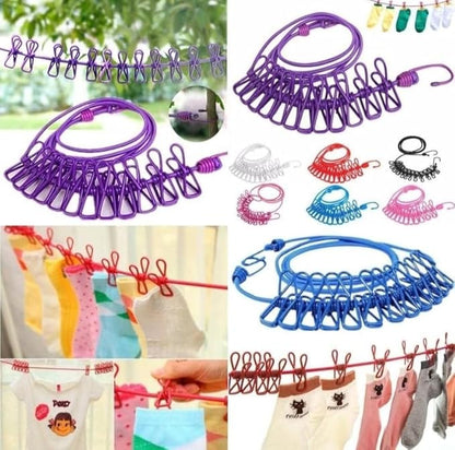 Cloth Drying Rope with Hooks - ANOKHI DOKAN