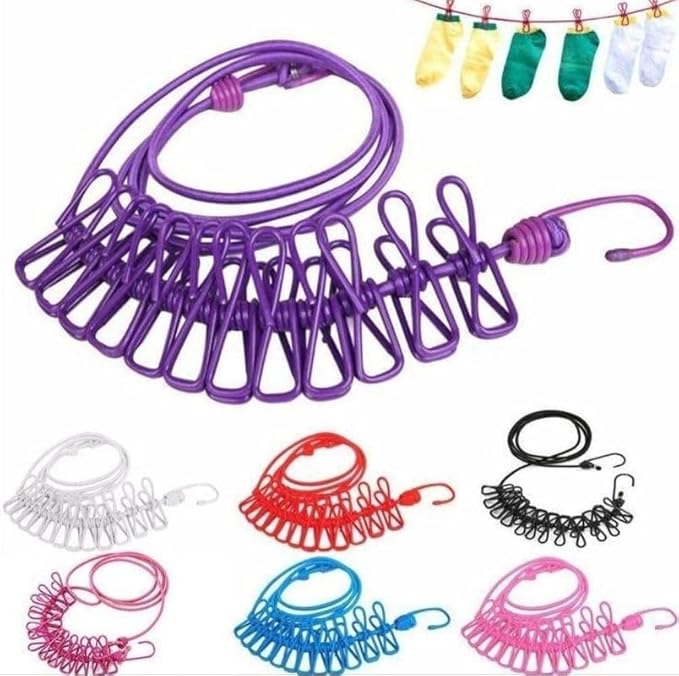 Cloth Drying Rope with Hooks - ANOKHI DOKAN