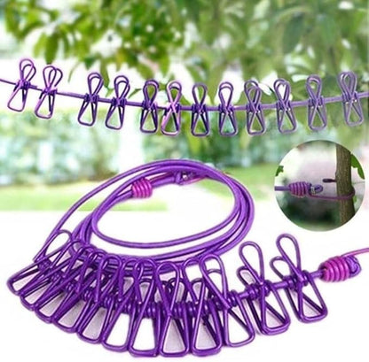 Cloth Drying Rope with Hooks - ANOKHI DOKAN