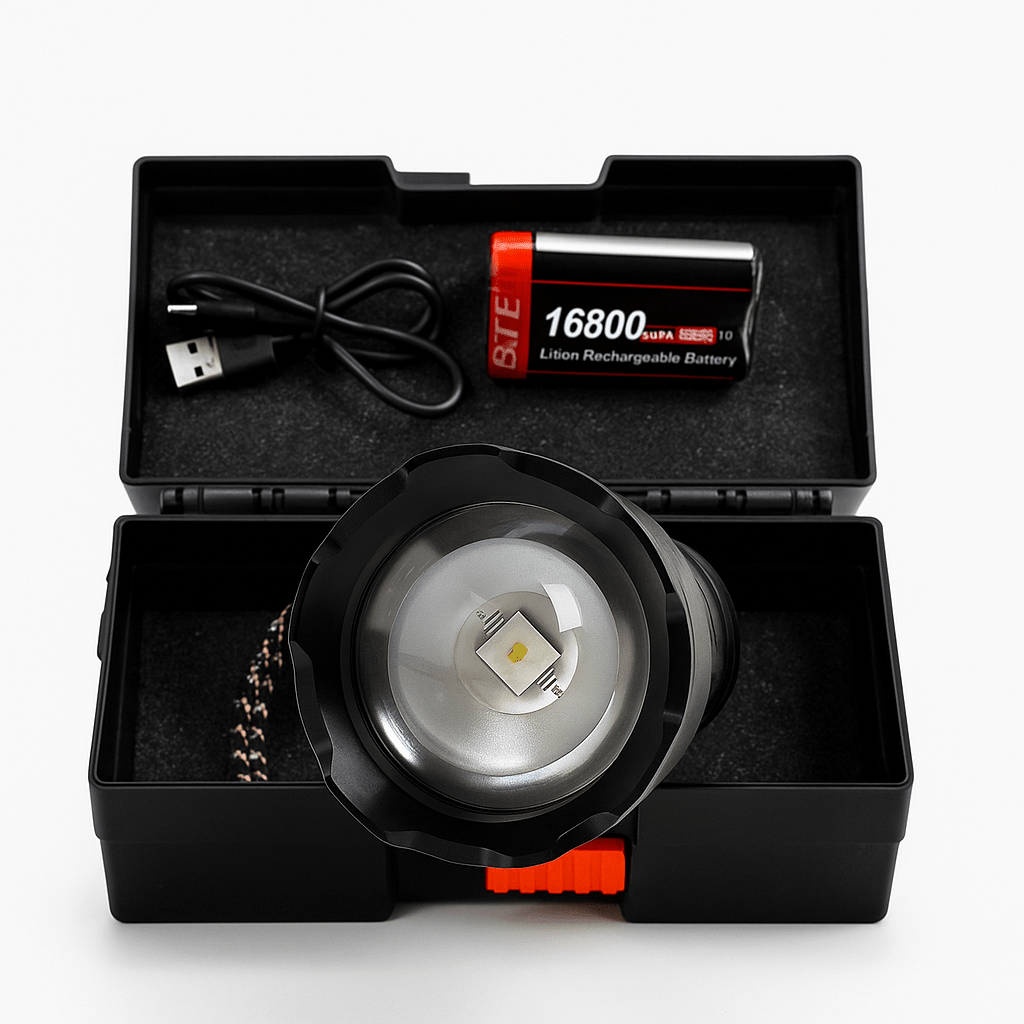 High-Power Rechargeable LED Flashlight Kit - ANOKHI DOKAN