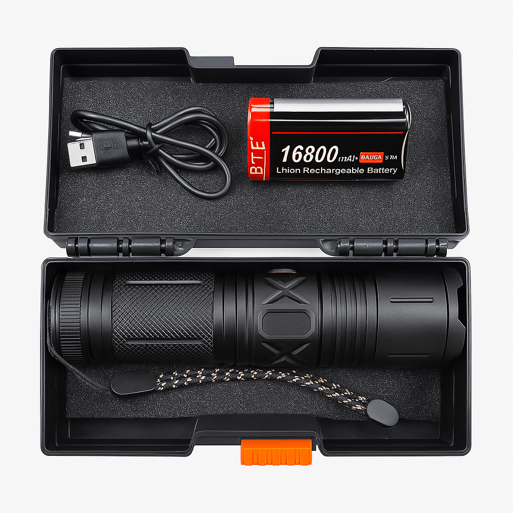 High-Power Rechargeable LED Flashlight Kit - ANOKHI DOKAN